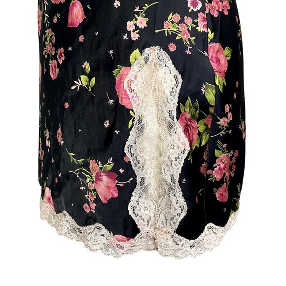 Vintage Y2k Victoria's Secret Satin Lace Floral Gothic Coquette Slip Dress - Picture 10 of 14